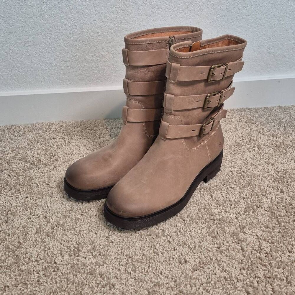 Lucky Brand Women's Cheviss Motorcycle Leather Boot Size 8.5